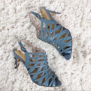 Marc Fisher Open-toe Heeled Sandals - Nalora -Blue